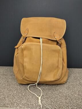 Vintage Leather Backpack Tivoli Genuine - Czechoslovakia Boho Rucksack Camel Tan